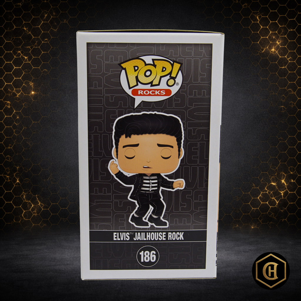 FUNKO POP! ROCKS - ELVIS JAILHOUSE ROCK #186 - 4" VINYL FIGURE - 2020 VAULTED