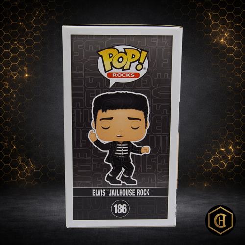 FUNKO POP! ROCKS - ELVIS JAILHOUSE ROCK #186 - 4" VINYL FIGURE - 2020 VAULTED