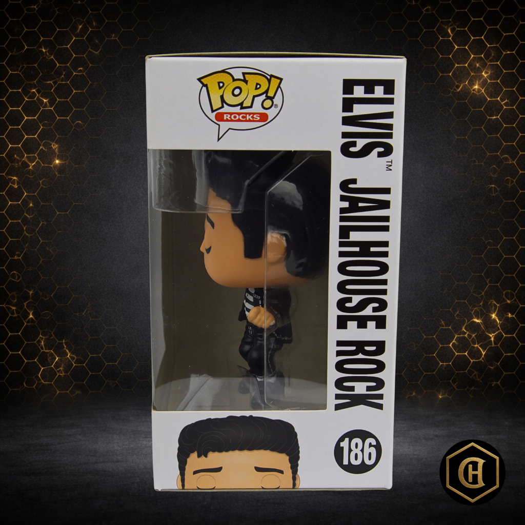 FUNKO POP! ROCKS - ELVIS JAILHOUSE ROCK #186 - 4" VINYL FIGURE - 2020 VAULTED