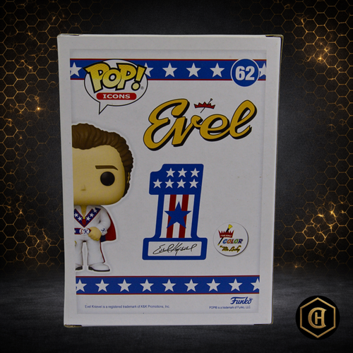 FUNKO POP! ICONS - EVEL KNIEVEL #62 - 4" VINYL FIGURE - 2020 VAULTED - MINT COND