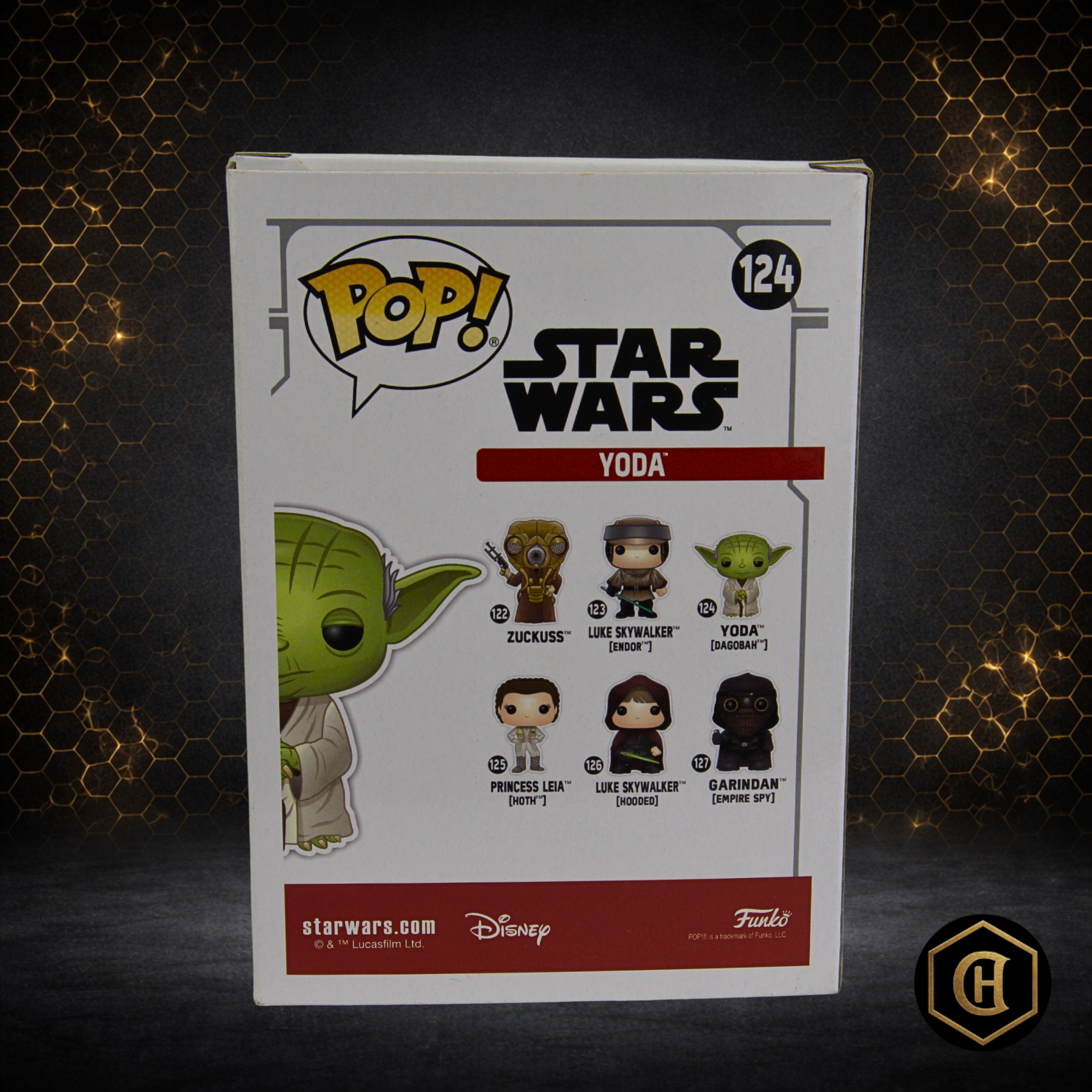 FUNKO POP! YODA(GREEN CHROME) #124 - 4" VINYL BOBBLE-SAN DIEGO COMIC CON-VAULTED