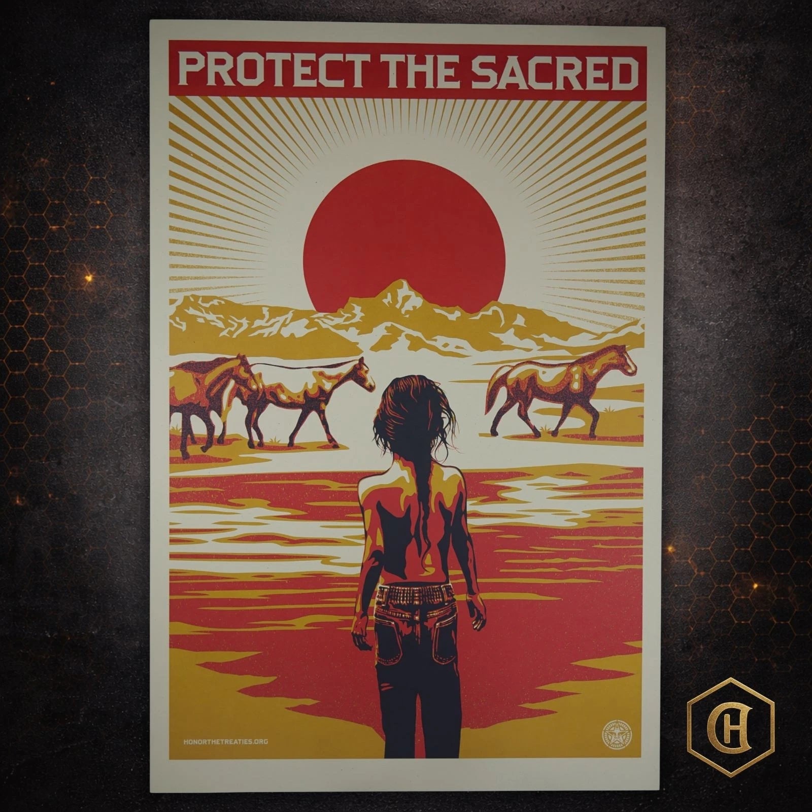 Shepard Fairey Protect the Sacred OBEY 36x24 Production Archive Print COA - Picture 1 of 13