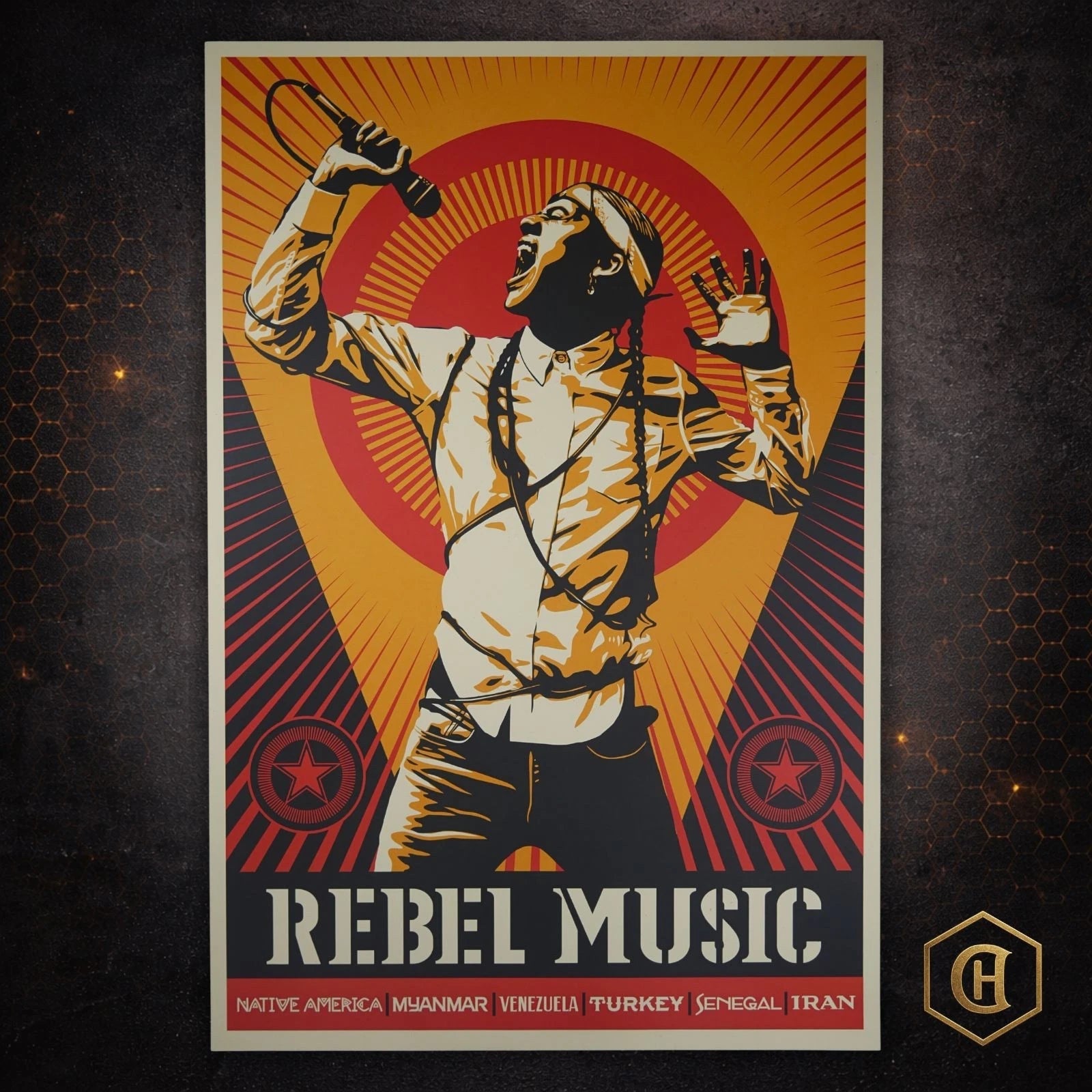 Shepard Fairey Rebel Music | OBEY | 36x24 | Production Archive Print + COA - Picture 1 of 12