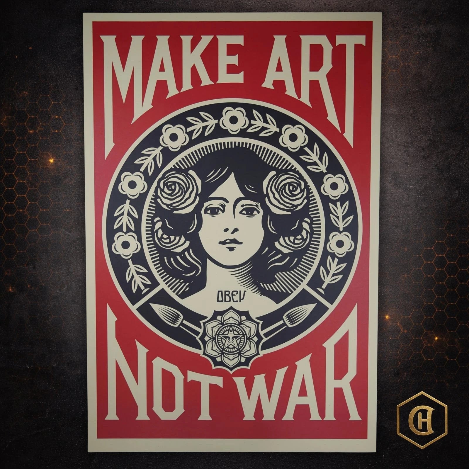 Shepard Fairey Make Art Not War | OBEY | 36x24 | Production Archive Print + COA - Picture 1 of 12