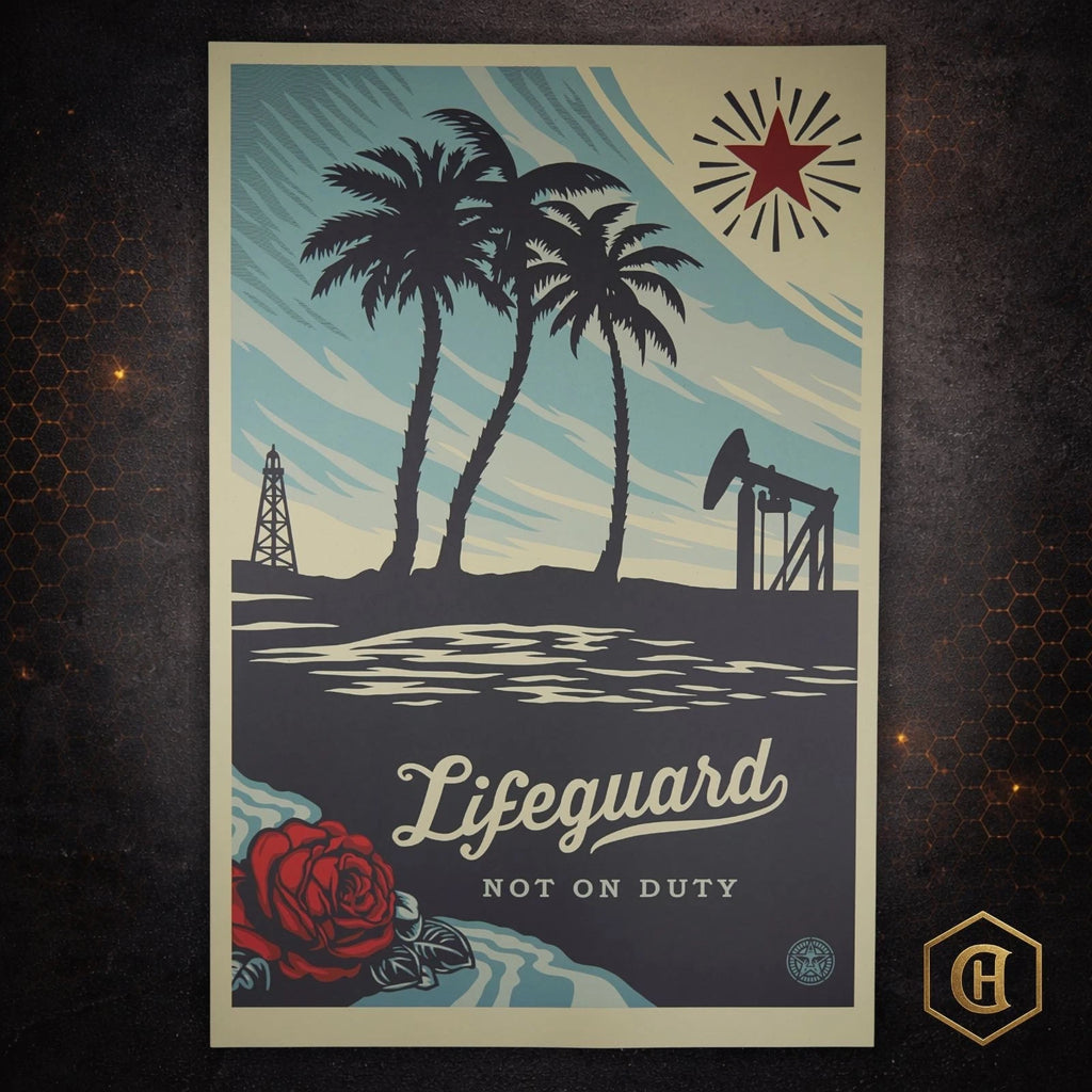 Shepard Fairey Lifeguard Not On Duty OBEY 36x24 Production Archive COA - Picture 1 of 12