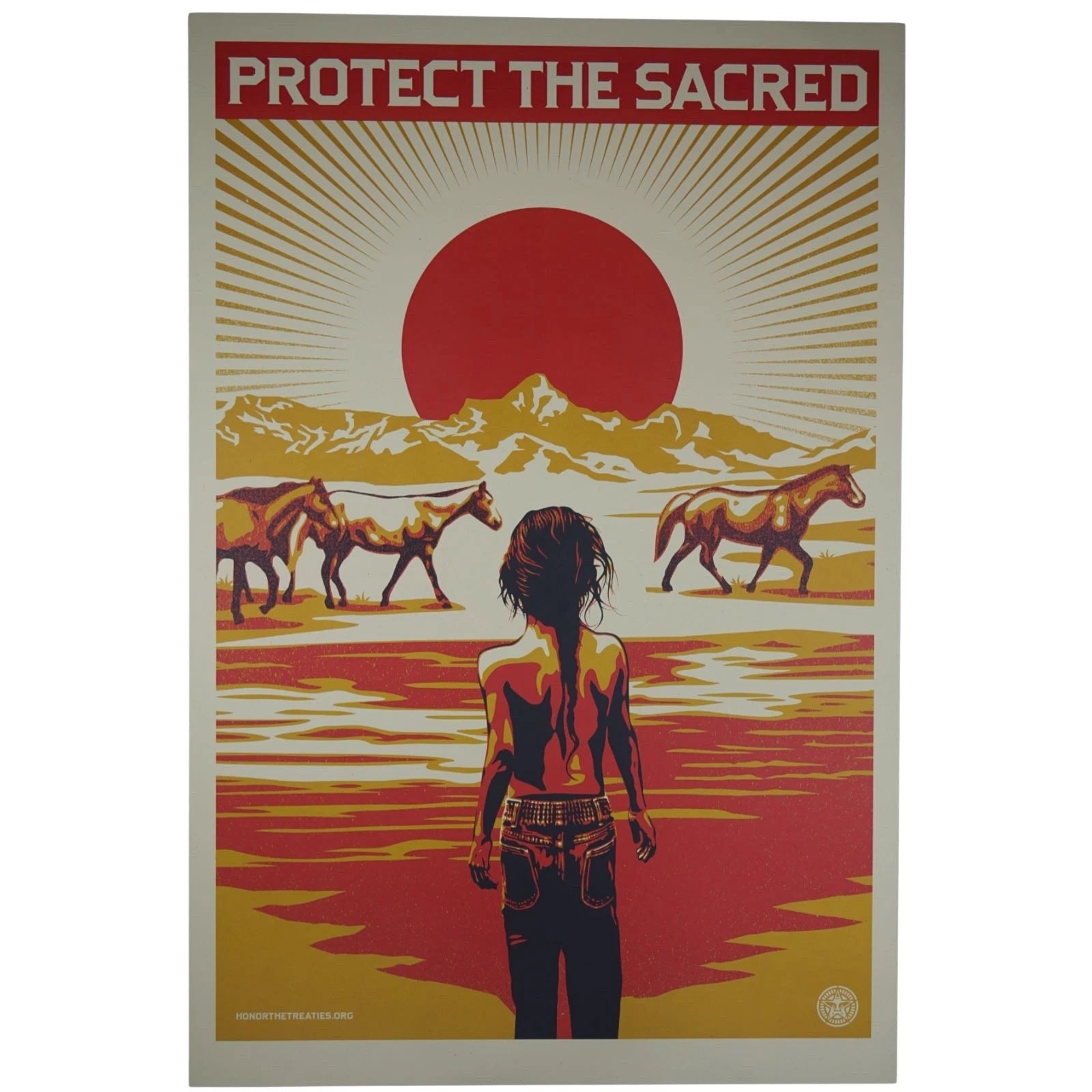 Shepard Fairey Protect the Sacred OBEY 36x24 Production Archive Print COA - Picture 2 of 13