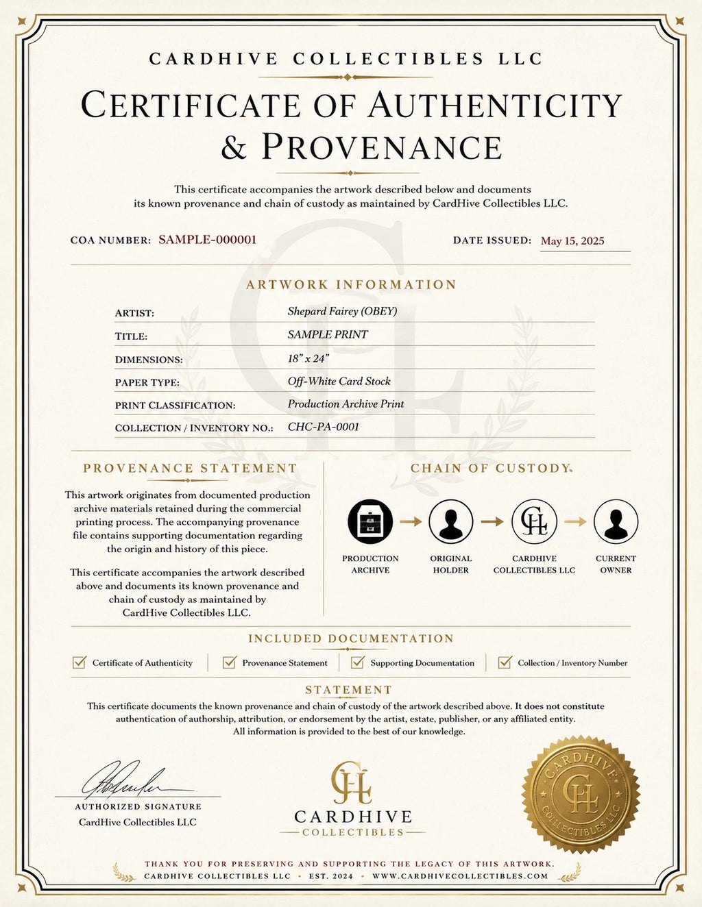 Shepard Fairey Protect the Sacred OBEY 36x24 Production Archive Print COA - Picture 13 of 13