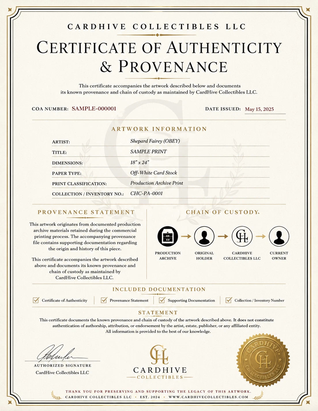 Shepard Fairey Protect the Sacred OBEY 36x24 Production Archive Print COA - Picture 13 of 13