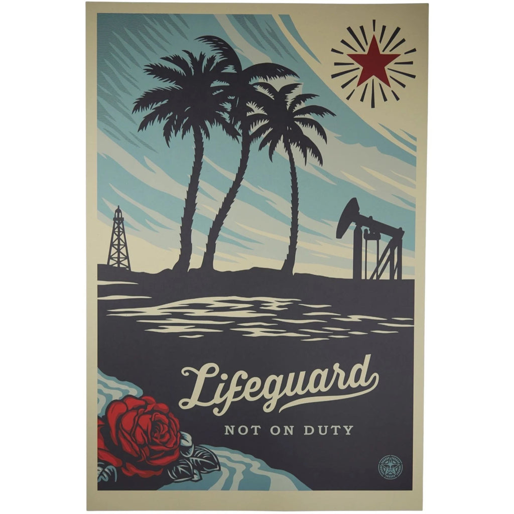 Shepard Fairey Lifeguard Not On Duty OBEY 36x24 Production Archive COA - Picture 2 of 12